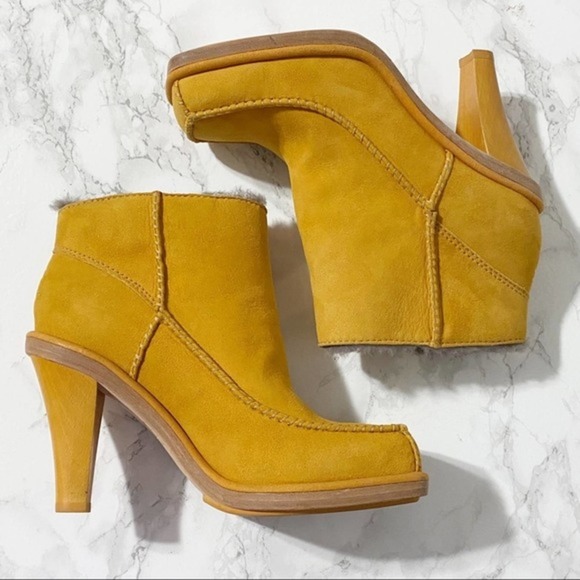 UGG Shoes - UGG + Eckhaus Latta Square Toe Heeled Ankle Bootie Women's Size 7 RUNS SMALL